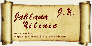 Jablana Milinić vizit kartica